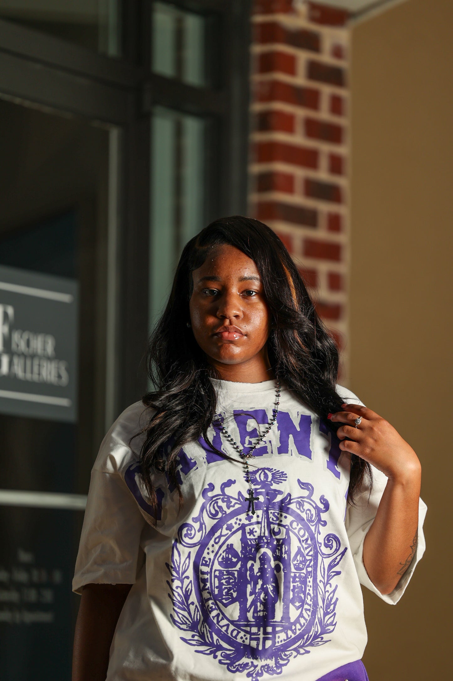 WHITE AND PURPLE PEARL TSHIRT AND SHORTS SET