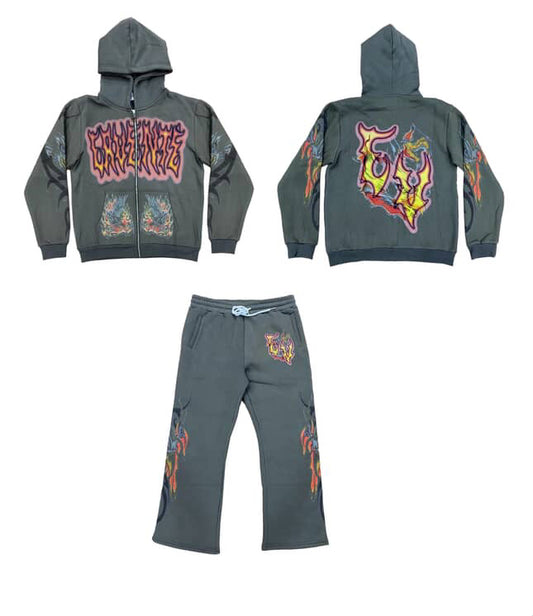 GREY JACKET AND PANTS SET