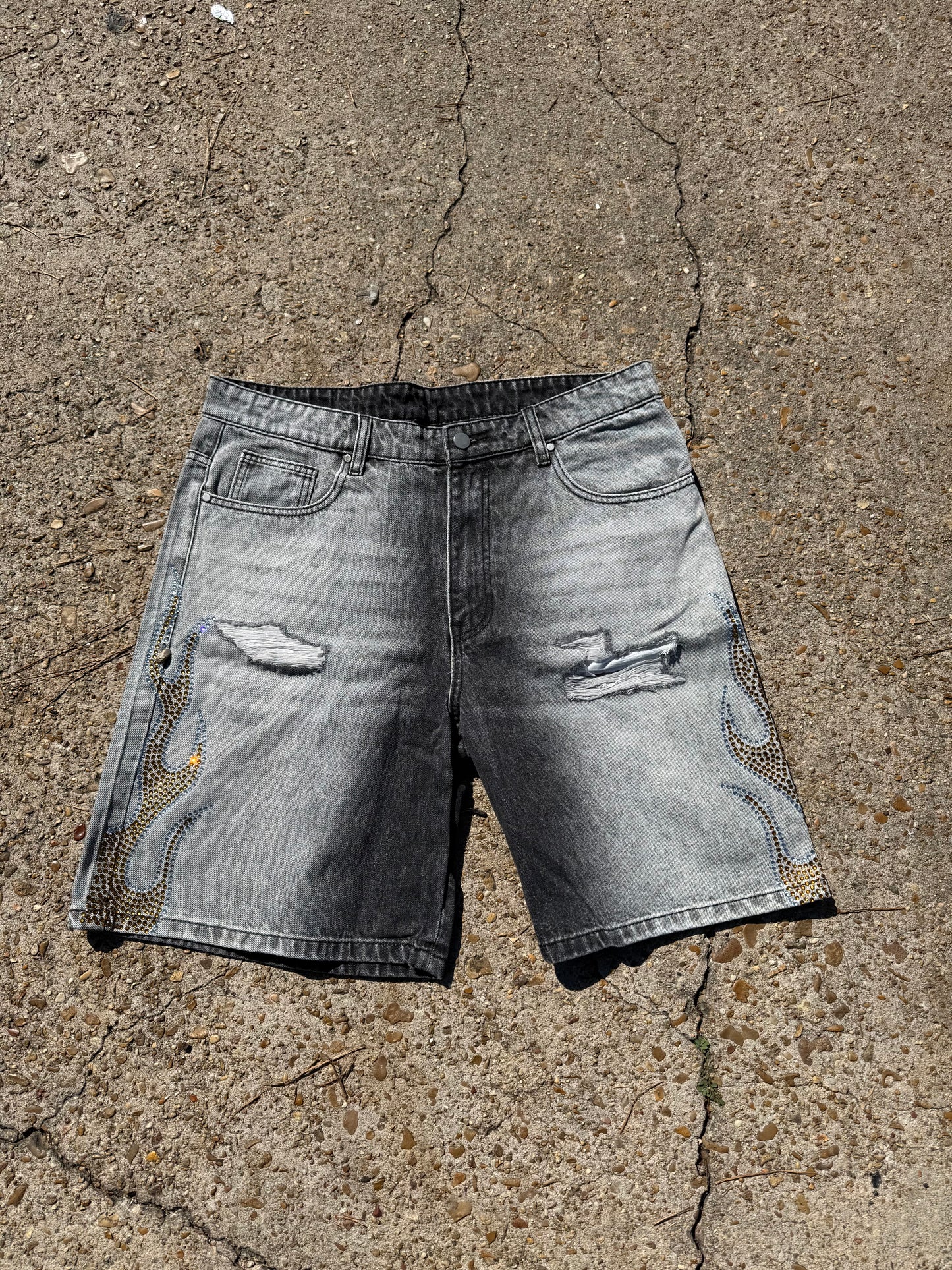 GREY FLAME JORTS