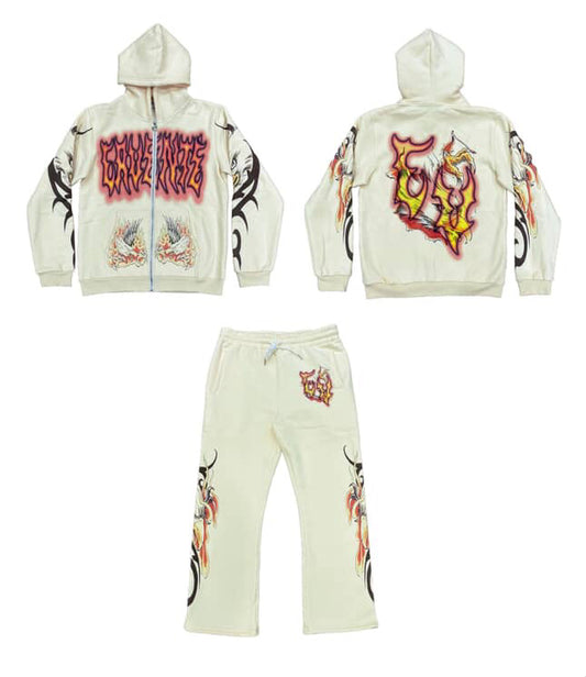 CREAM JACKET AND PANTS SET