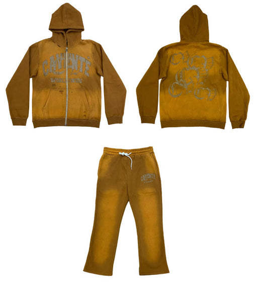 BROWN JACKET AND PANTS SET