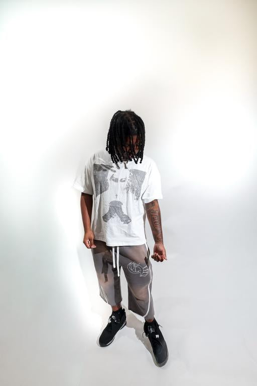 GREY TSHIRT AND3/4 SHORTS SET