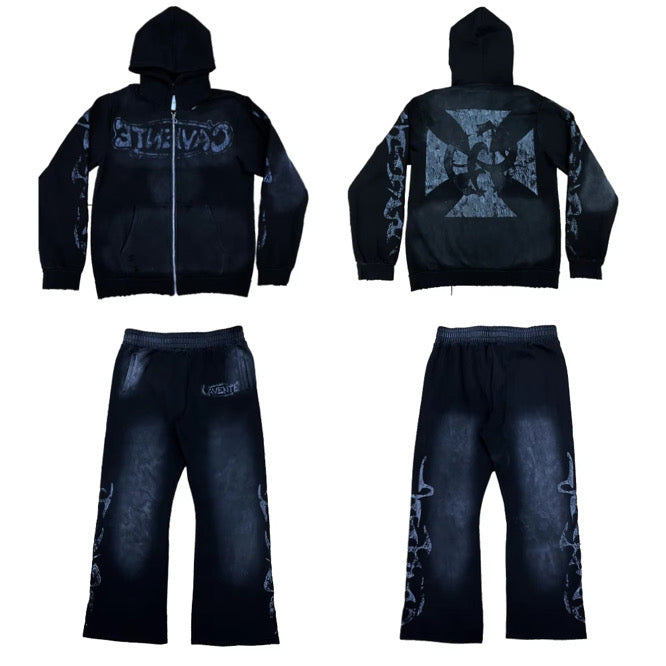 ALL BLACK JACKET AND PANTS SET