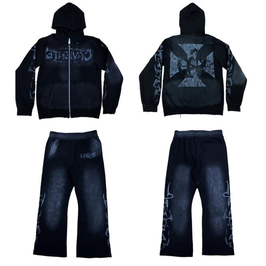 ALL BLACK JACKET AND PANTS SET