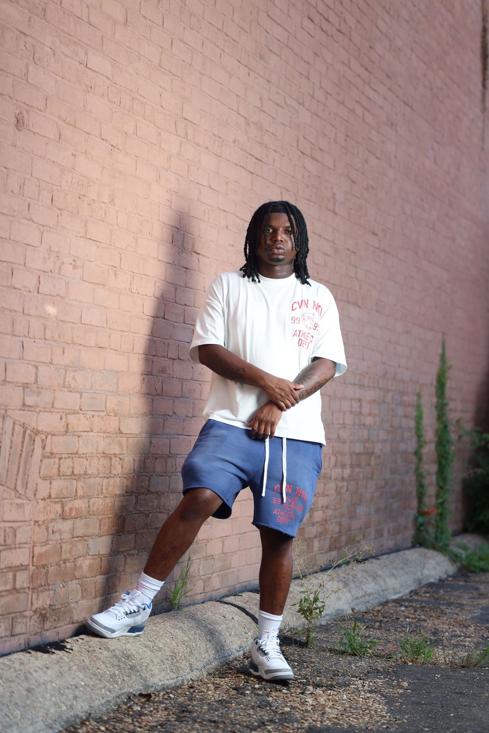 WHITE RED AND BLUE TSHIRT AND SHORTS SET